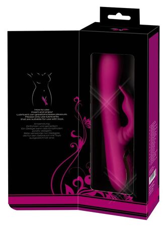 Фиолетовый вибратор 3 Function Vibrator с вращением бусин - 23 см.